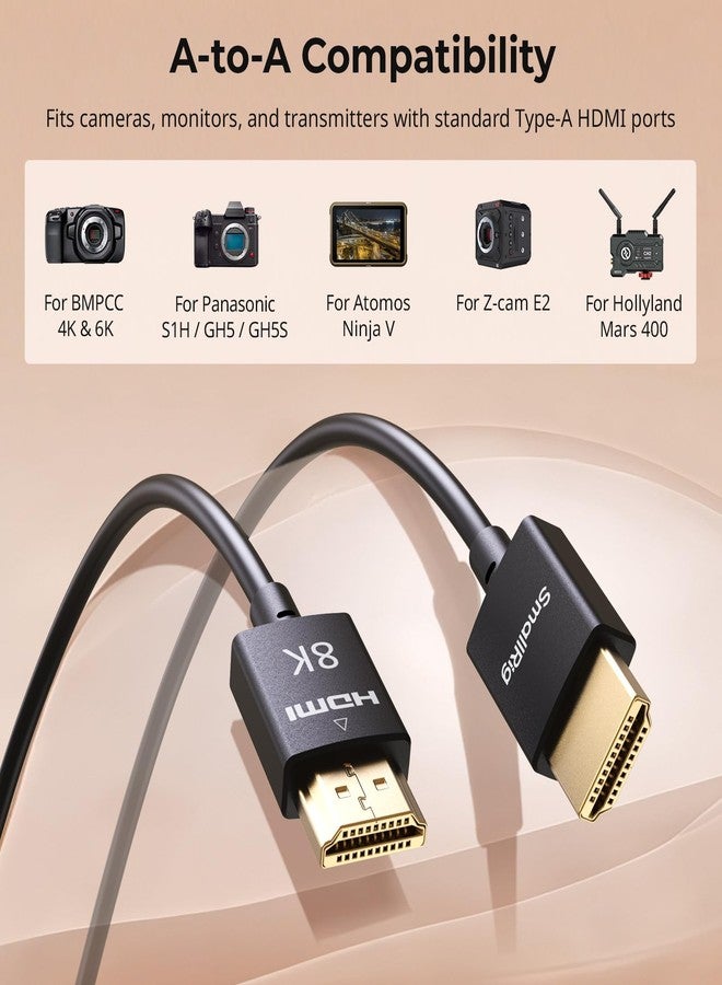 SMALLRIG 8K HDMI 2.1 Cable 100cm / 3.3Ft (A to A), Super Flexible Slim Cord/Cable, Supports 8K@60Hz/4K@120Hz, Ethernet, ARC Type-A Male to Male for Camera, Monitor, Gimbal - 5086 - Image 5
